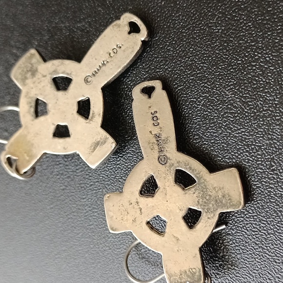 Signed designer Celtic cross earrings ©️HMK CDS - Picture 2 of 2